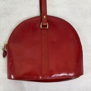 Cristian Genuine Leather Purse Crimson‎ Red Dome Shoulder Bag Luxury Made Italy